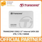 TRANSCEND 220Q Internal SATA SSD 2TB / 1TB / 500GB. TS2TSSD220Q / TS1TSSD220Q / TS500GSSD220Q Singapore Local 3 Years Warranty. **TRANSCEND OFFICIAL PARTNER**